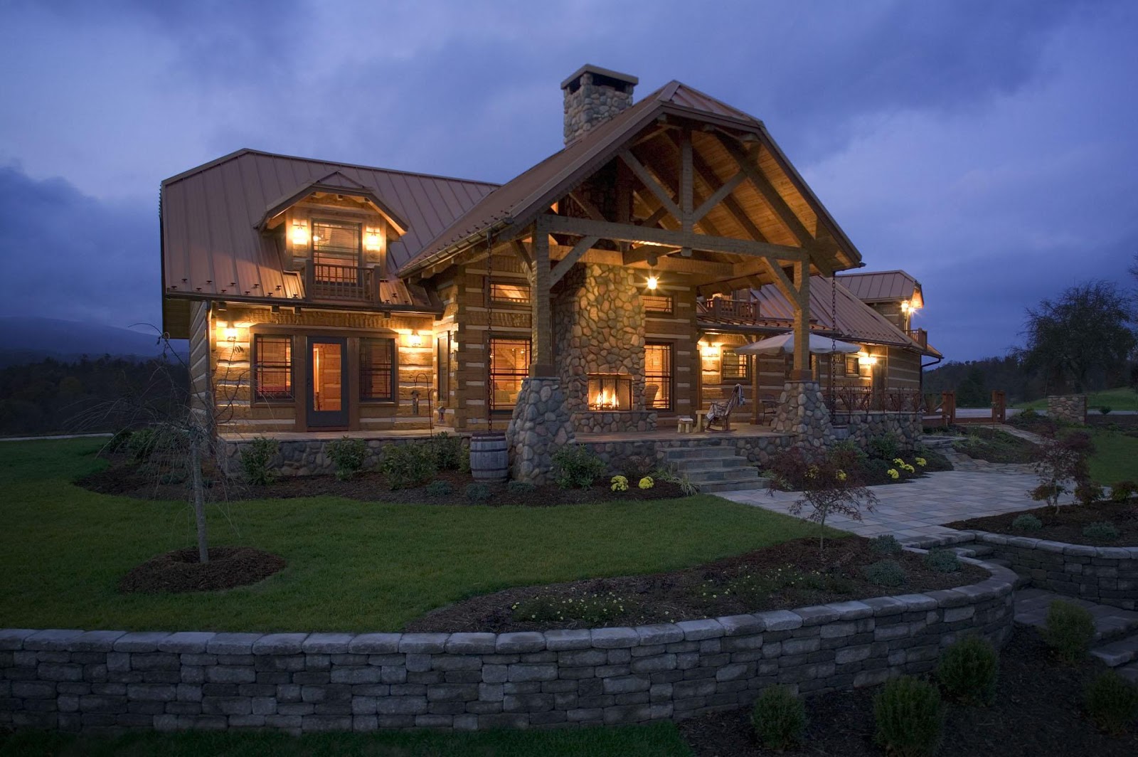 Custom Log Cabin Outside View